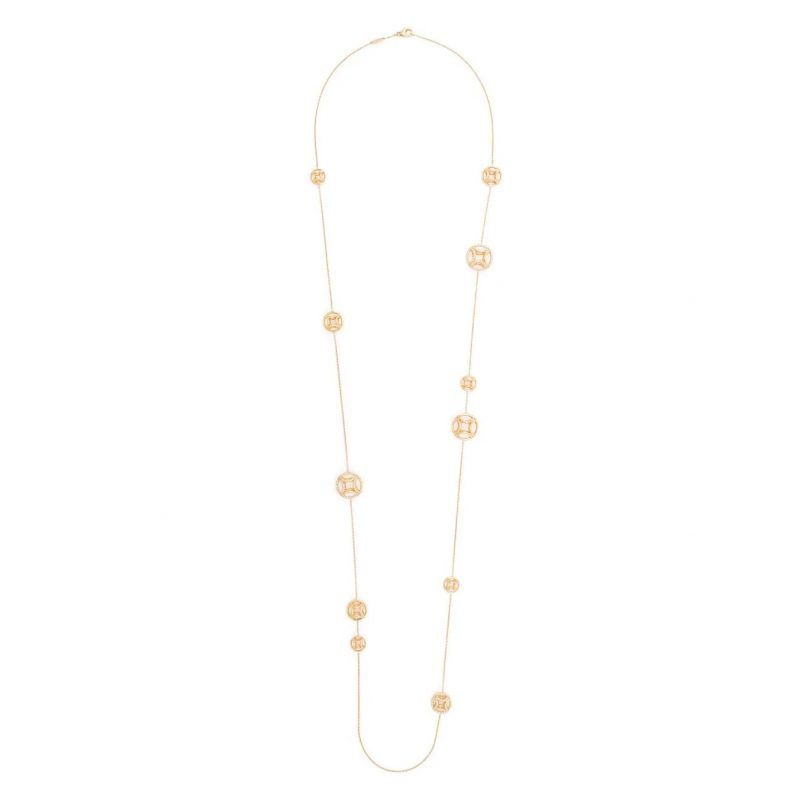 Long Necklace Perpétuelle semi-pavé - 18k yellow gold lab grown diamond Loyale Paris