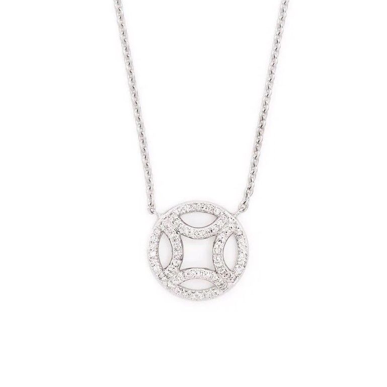 Necklace Perpétuelle pavé - 18k white gold lab grown diamond Loyale Paris