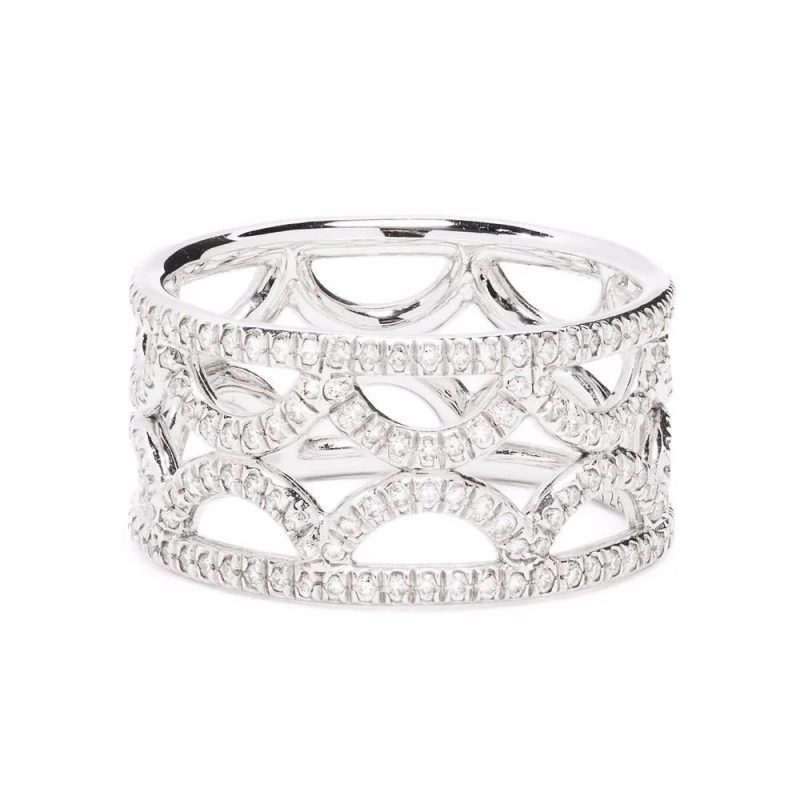 Ring Band Perpétuelle pavée - 18k white gold lab grown diamond Loyale Paris