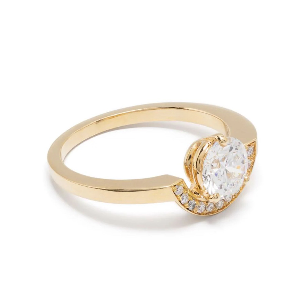 Ring Intrépide petit arc 1ct pavée - 18k yellow gold lab grown diamond Loyale Paris 1