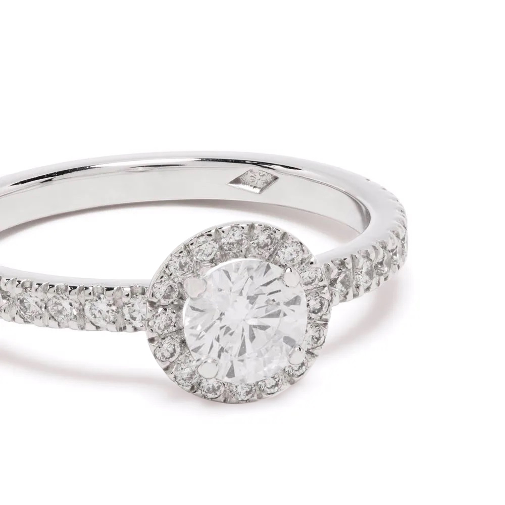 Solitaire Les Absolues Couronne 05ct pavé - 18k white gold lab grown diamond Loyale Paris 2