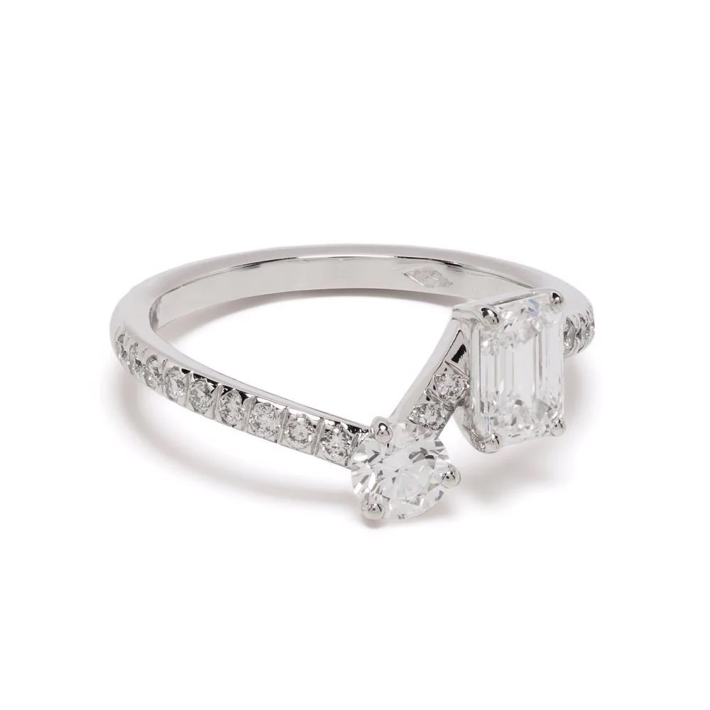 Ring Toi-Moi 025ct 07ct pavée - 18k white gold lab grown diamond Loyale Paris 1