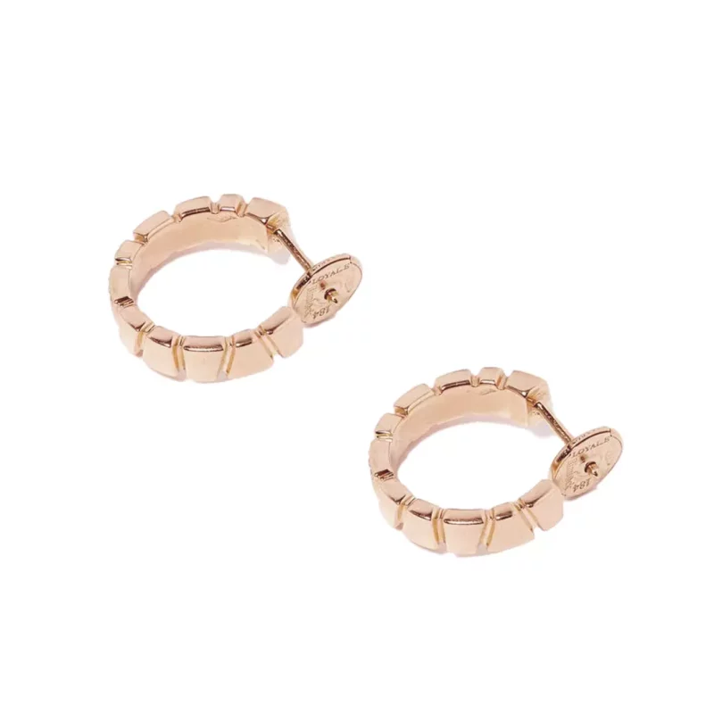 Earring Ride & Love semi-pavées Small - 18k rose gold 3