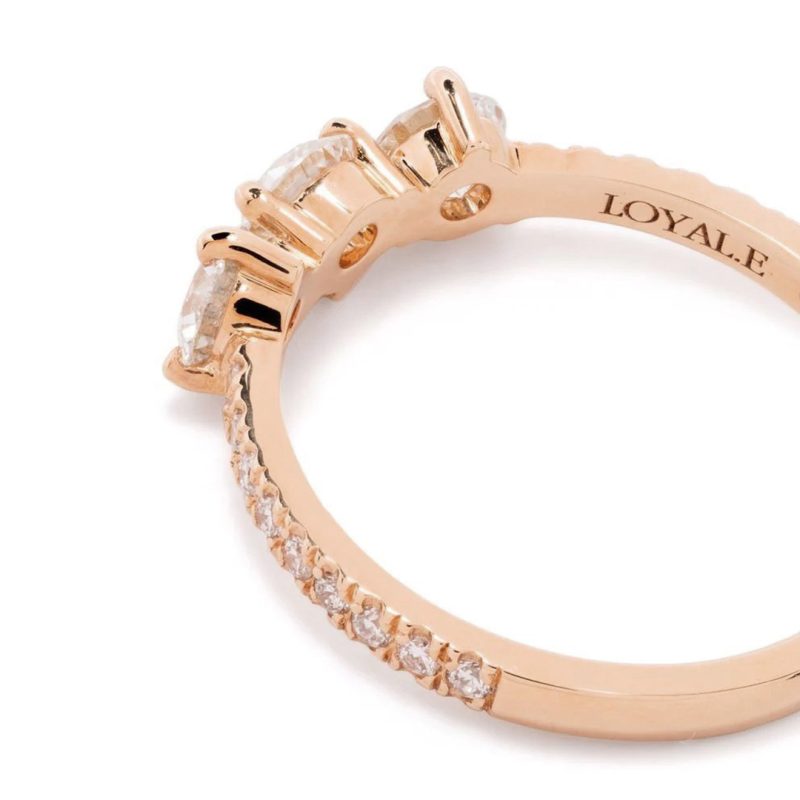 Solitaire Les Absolues Encore Plus 025ct pavé - 18k rose gold lab grown diamond Loyale Paris 4