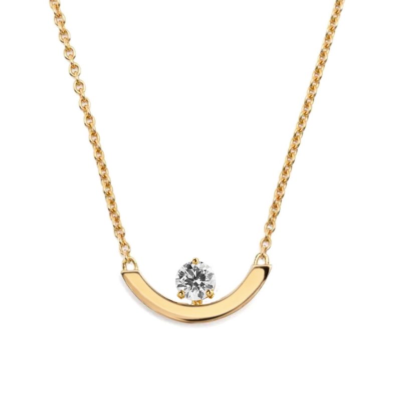 Necklace Intrépide Grand Arc 0.25ct - 18K yellow gold lab grown diamond Loyale Paris 1