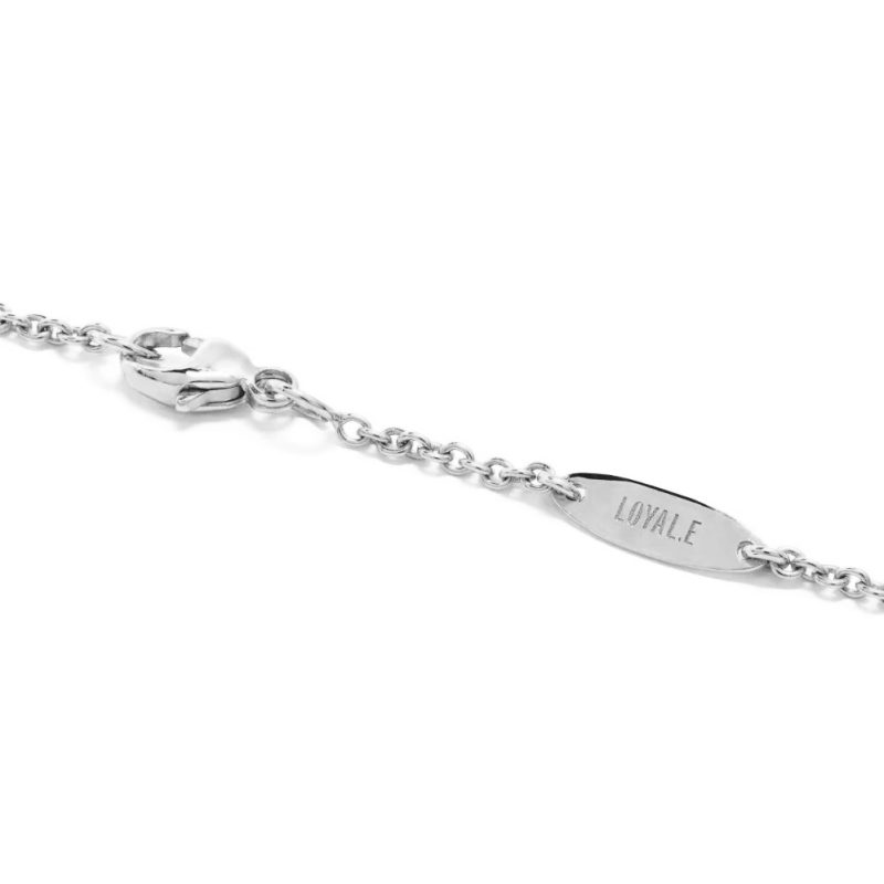 Necklace Intrépide Petit Arc 1ct pavé - 18K white gold lab grown diamond Loyale Paris 4