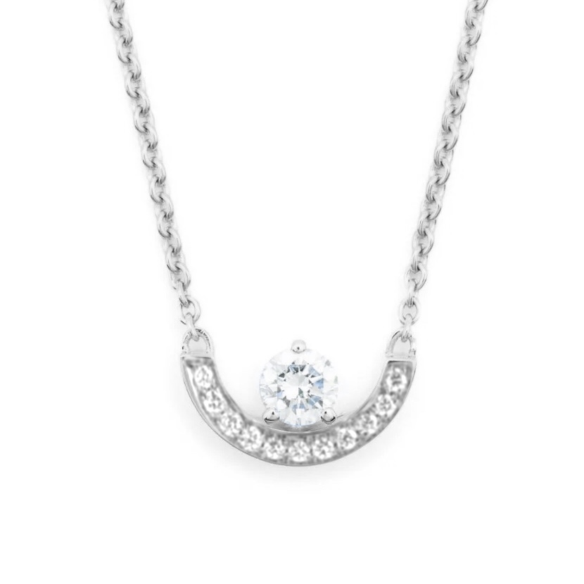 Necklace Intrépide Petit Arc Pavé 0.25ct - 18K white gold lab grown diamond Loyale Paris 1